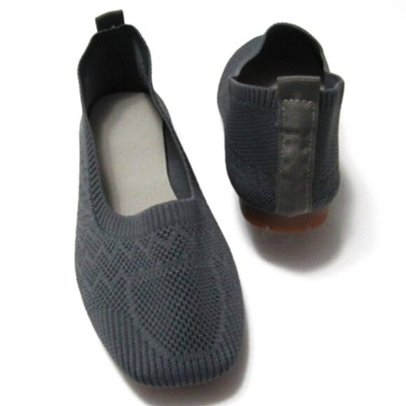 Grey Mesh Slip-on Flat Shoes size 9 - Picture 2 of 4
